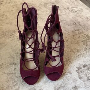Aldo Deep Purple Lace-Up Heels